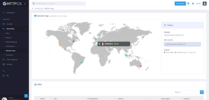 Monitoring sensors map comparative