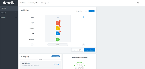 DETECTIFY scan overview comparative