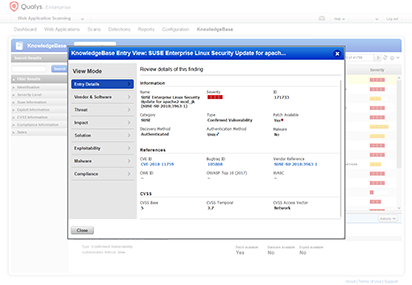 QUALYS flaw detail comparative security