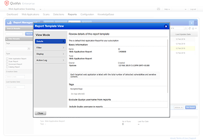 QUALYS détail rapport comparatif