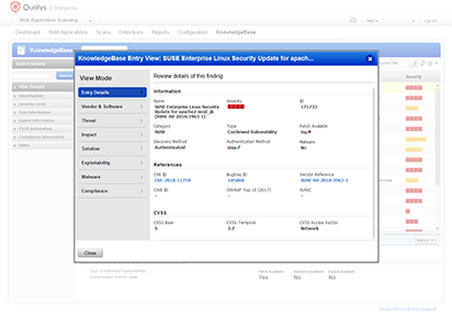 QUALYS faille détail comparatif securiy