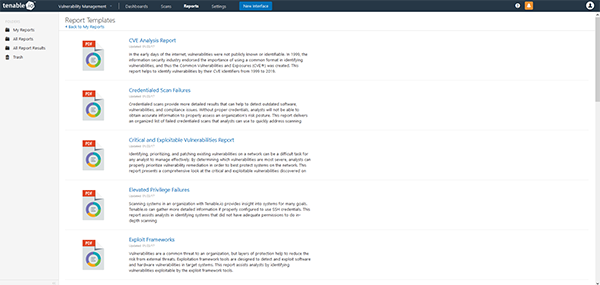 TENABLE report comparative