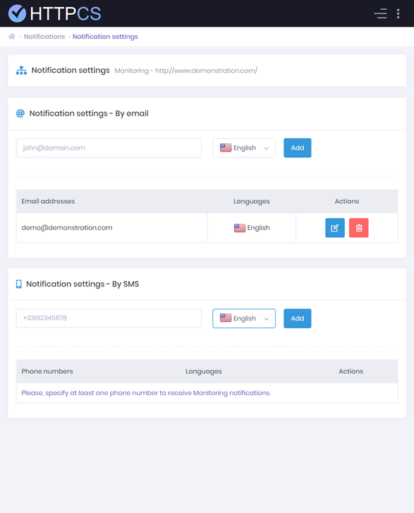 Configure settings