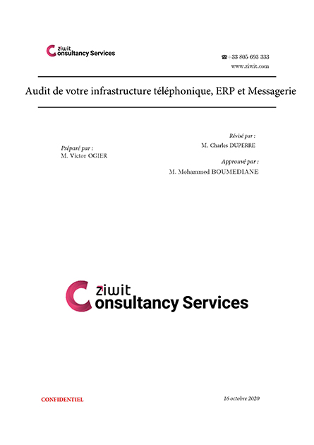 Rapport audit de votre infrastructure téléphonique, ERP et Messagerie