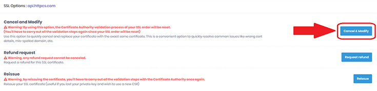 Contact details  click on cancel & modify