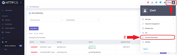 How can I delete my HTTPCS account?