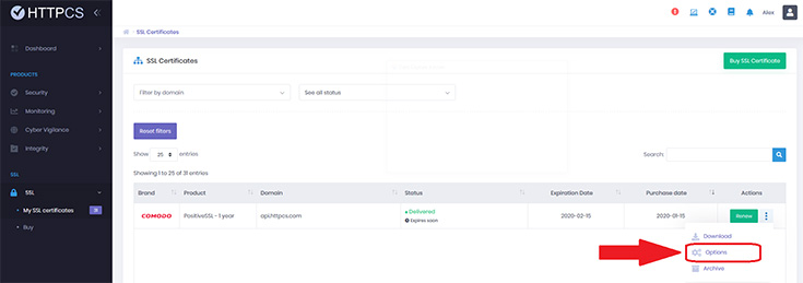 Issue an SSL certificate a second time options
