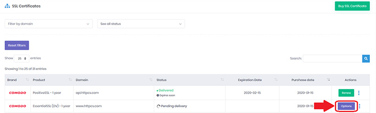 Change the validation method from your user account