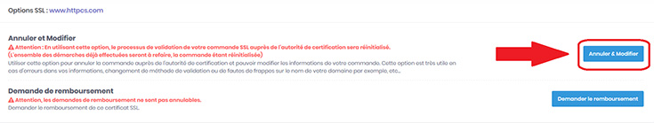 Coordonnées de contact annuler & modifier