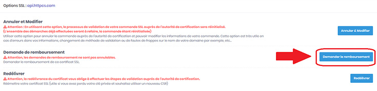 Demander le remboursement