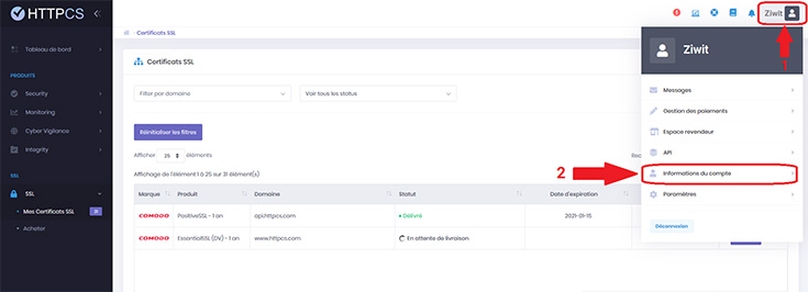 Comment supprimer mon compte HTTPCS