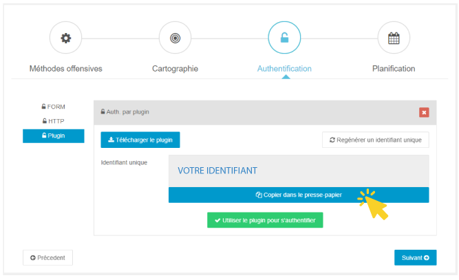 enregistrement de identifiant du plugin httpcs