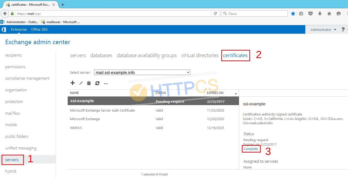 How to install an SSL certificate with Microsoft Exchange