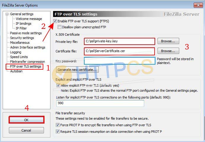 How to install an SSL certificate with FileZilla Server