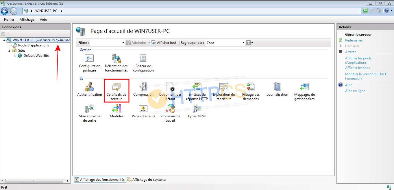 Comment installer un certificat SSL sur Windows IIS 10