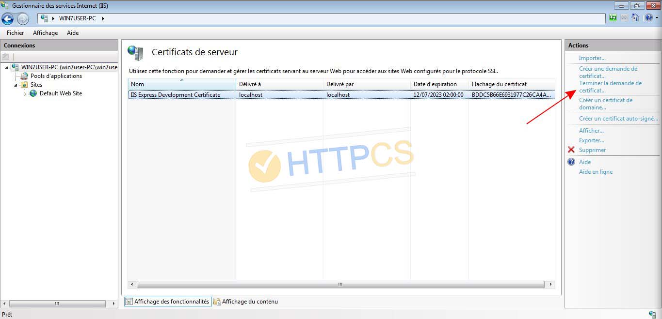 Comment installer un certificat SSL sur Windows IIS 10