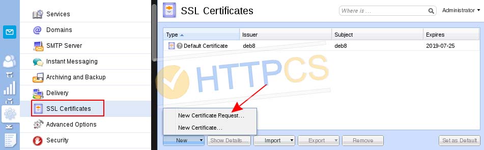 Comment installer un certificat SSL avec Kerio Mail Server