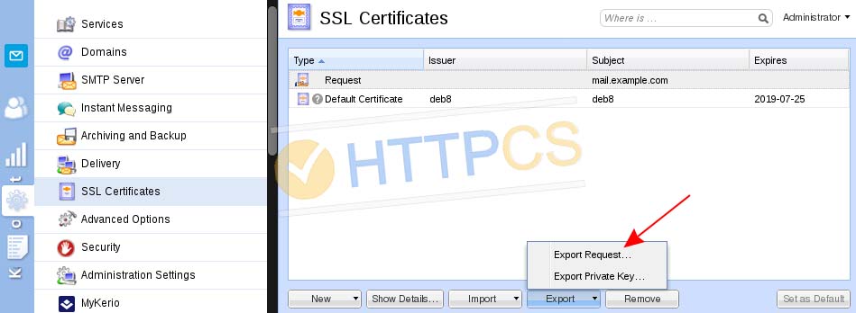 How to install an SSL certificate with Kerio Mail Server