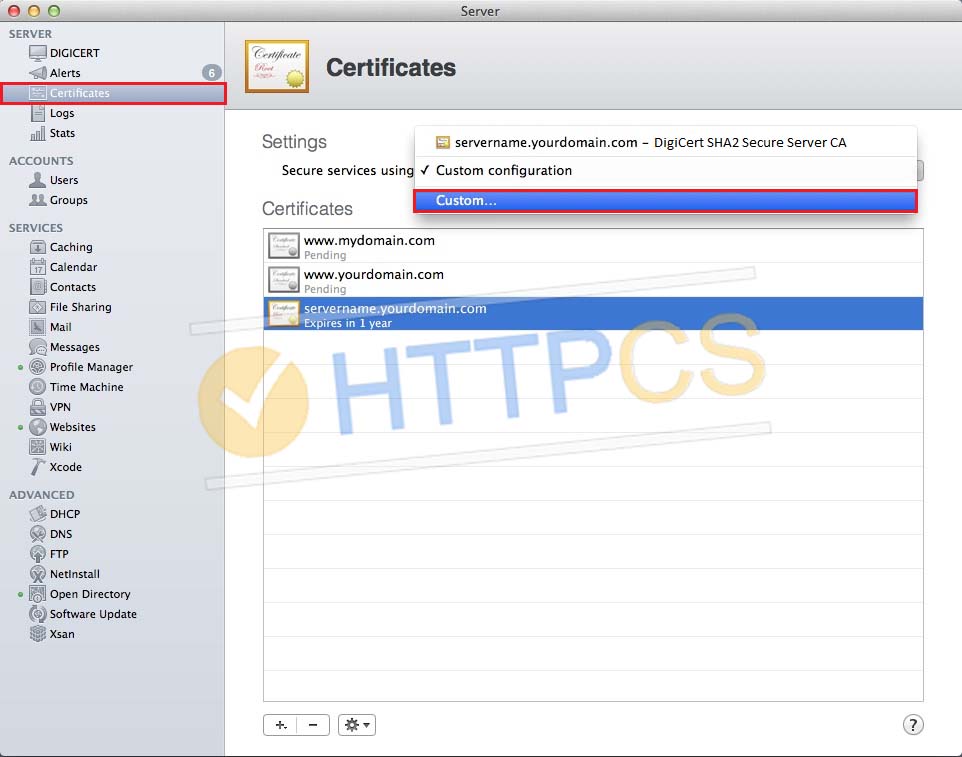 How to install an SSL certificate on OS X Server