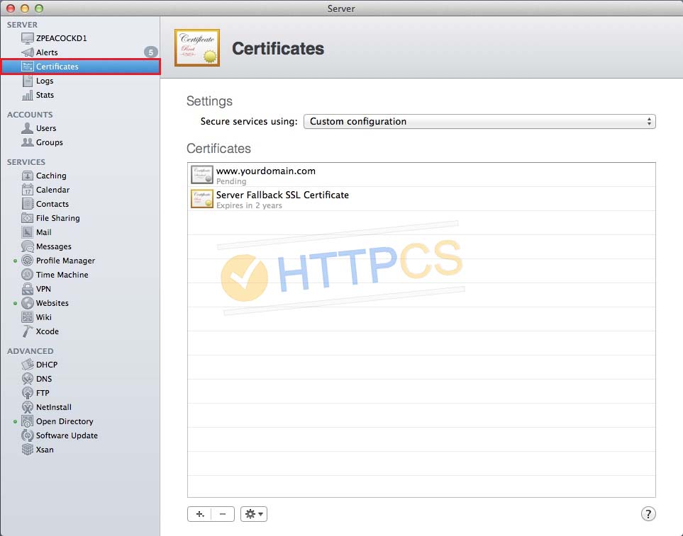 Comment installer un certificat SSL avec OS X Server