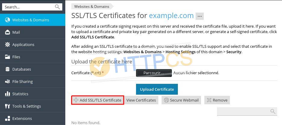 How to install an SSL Certificate with Plesk Panel