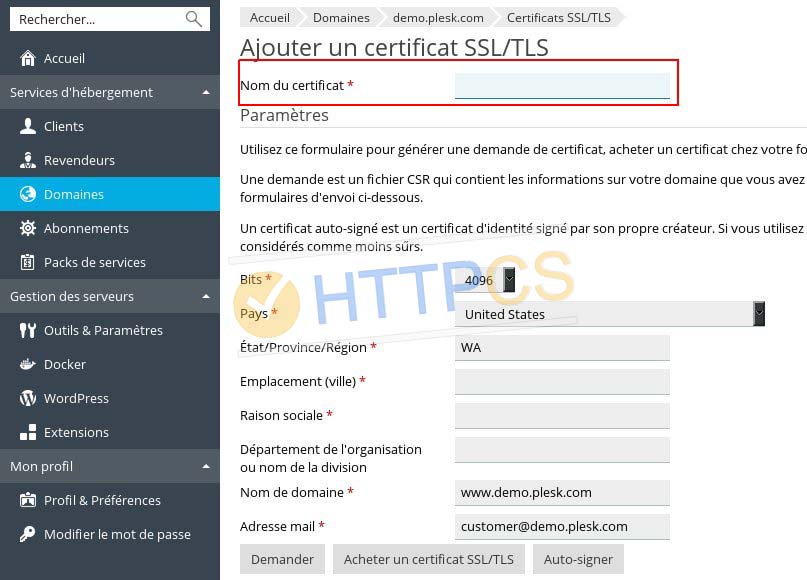 Comment installer un certificat SSL avec Plesk Panel