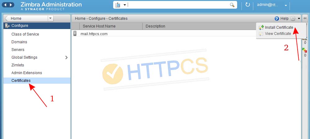 How to install an SSL certificate with Zimbra