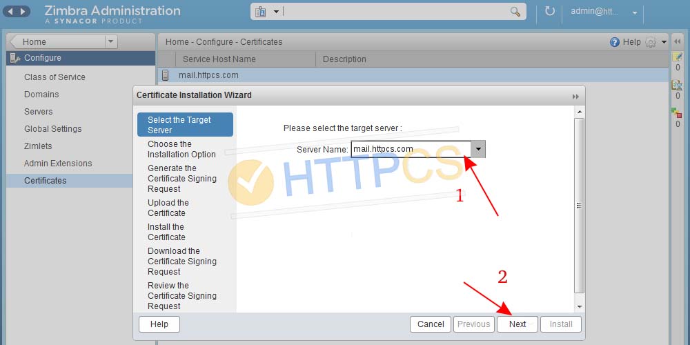 How to install an SSL certificate with Zimbra