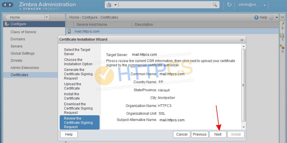 How to install an SSL certificate with Zimbra